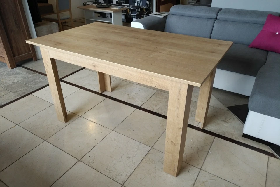 Modern wooden dining table in light wood colour, oak burlington ONLY TABLE - Image 2 of 4