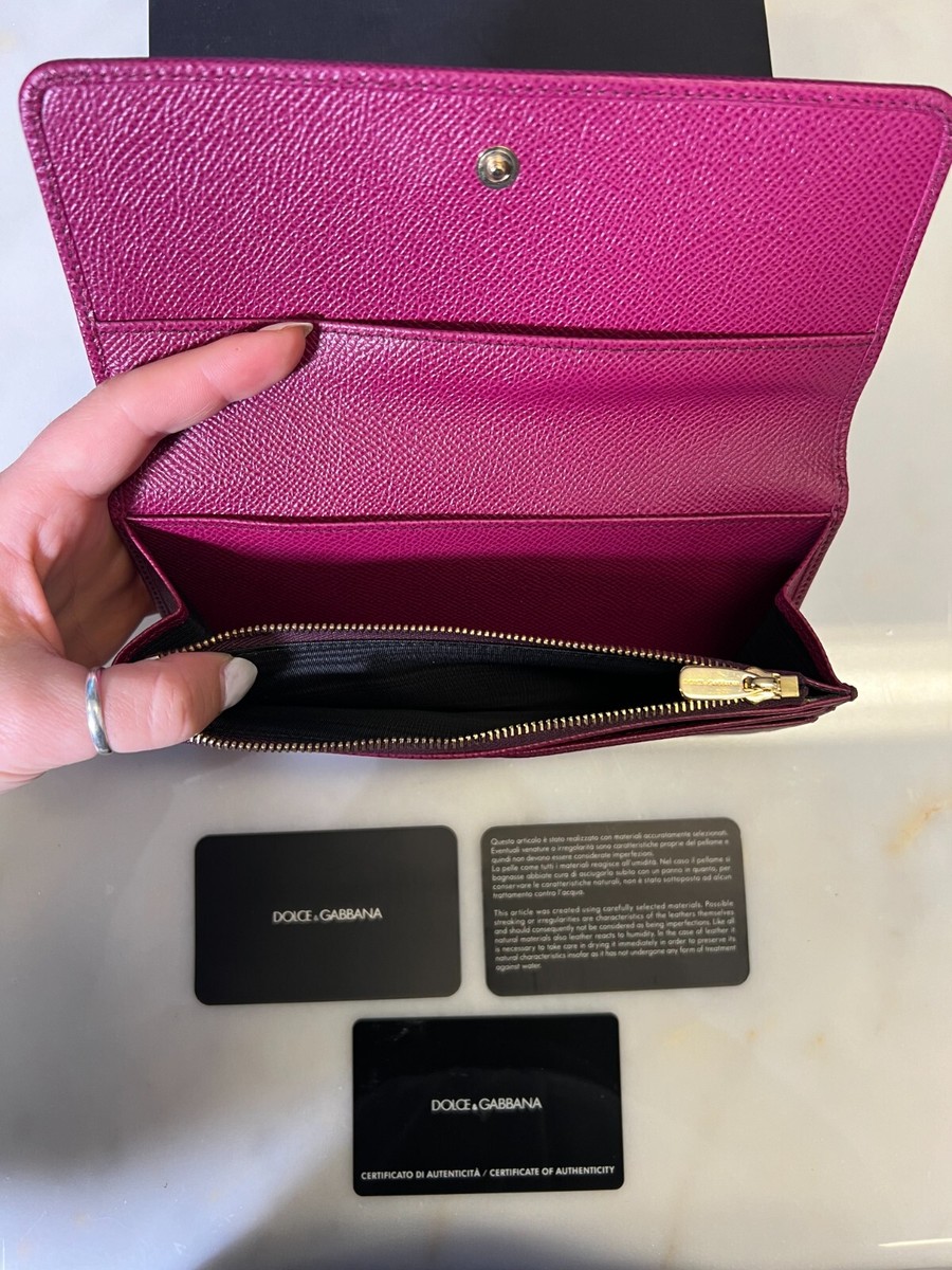 長財布 DOLCE & GABBANA LEATHER CONTINENTAL WALLET Dolce & Gabbana Magenta Dauphine Calfskin Continental Wallet