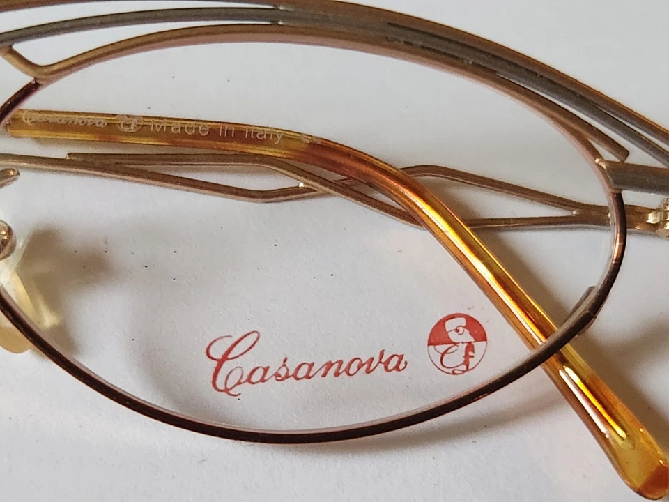 Casanova LC 45 03, Vintage 90s unique victorian small oval eyeglasses frames NOS - Image 4 of 4