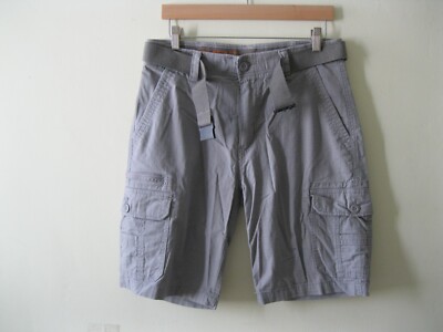 WEARFIRST Men Belted Cargo Shorts, FREE-BAND, Zip Pocket Stretch