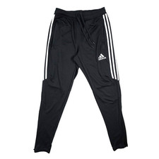 Adidas Women's Climacool Track Pants Zip Ankle 3-Stripe Black Size Small