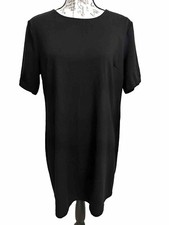 Old Navy Short Sleeve Ponte Shift Black Jack Dress Size L Large