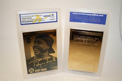 BARRY BONDS 2003 Laser Line Gold Card San Francisco Giants - Graded GEM MINT 10