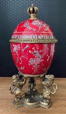 Porzellan Dose L&ouml;wen Bronze Prunkgef&auml;&szlig; Deckeldose Schatulle Antik Urne Vase Neu