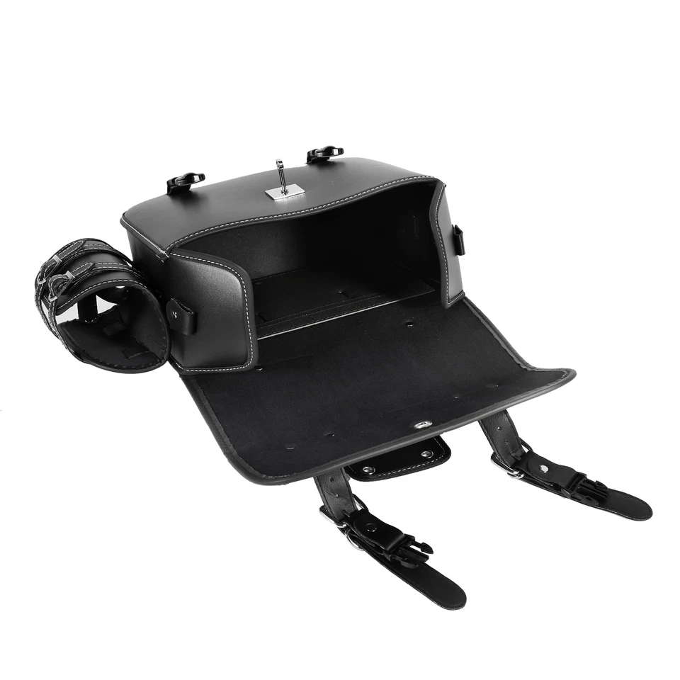 Black Motorcycle Side Mount Tool Bag For Honda VTX 1800 N VTX1800C VTX1300C - Image 4 of 4