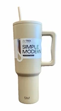New! Simple Modern Trek Stainless Steel 40oz Lidded Tumbler Beige- Almond Birch