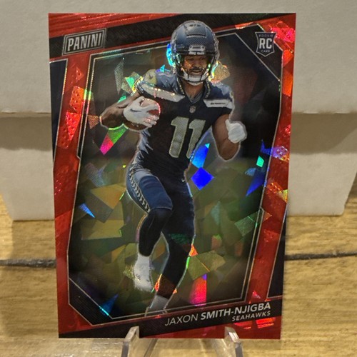 2023 Panini National VIP Jaxon Smith-Njigba Red Cracked Ice Prizm /199 Rookie RC