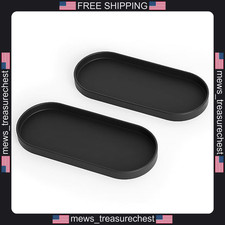 Silicone Vanity Tray Organizer Small Jewelry Makeup Dish Black