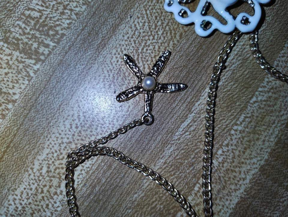 Collar Joyería Betsey Johnson Vintage Dije Ojos Cristal Azul Foto 2 de 4