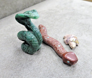Native American Zuni Indian Hand Carved Fetish Snake Turtle Cobra