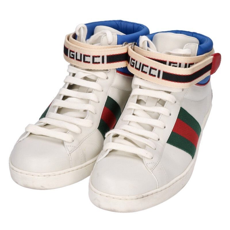 Gucci Sherry Line High-Top Sneakers, Size 7, US 7.5, White, Men's thumbnail 14