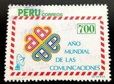 Peru - Pérou - 1984 700 S/. World Communications Year used (24) -