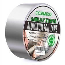 Silver Aluminum Foil Duct Tape, Heavy Duty, High Temperature Sealing, Patching