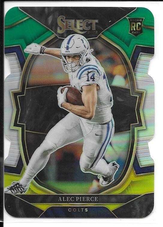 2022 Panini Select Green & Yellow Die Cut Alec Pierce Rookie RC Card #45