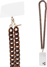 Tortoiseshell Phone Lanyard Crossbody Chain for All Phones and Cases Hands-Free