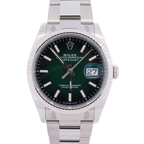 Rolex Datejust 36mm Ombre Green Dial Watch Ref# 126233