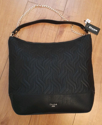 New Dune London Ladies Large Black Faux Leather Tote Bag 40cm X 35cm  UK