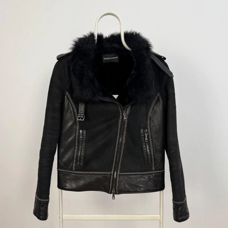 Emporio Armani Leather Outer Shell Coats, Jackets & Vests for