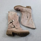 Coolway Electric Moto Boots Women 7.5 Brown Leather Harness Buckle Zipper Y2K