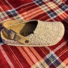 Birkenstock Lutry 365 Boucle Sling Back in Gray Taupe