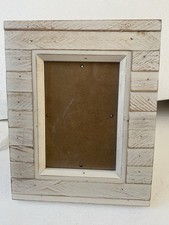 distressed farmhouse-style wooden picture frame