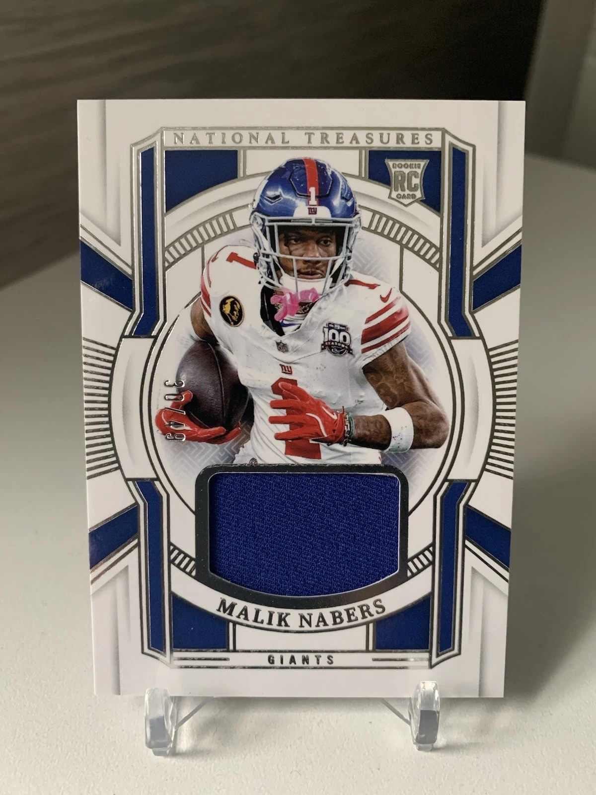 2024 National Treasures Malik Nabers Franchise Treasures Patch /49 Giants RC