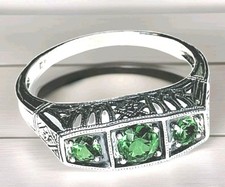 1 Ct. Natural Emerald .925 Sterling Silver Ring, Size 7