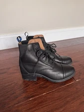 Ariat Paddock Boots Womens Size 9 Heritage 4LR Rider Black Lace Up 10000811