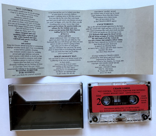 PRIVATE MPLS, MN UNSIGNED METAL CHAOS LORDS 1993 SELF TITLED DEBUT DEMO - Picture 4 of 4