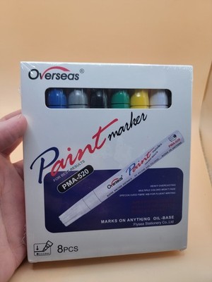 Overseas Multicolored Permanent Oil Based Paint Marker Pen, 8 Count PMA-520