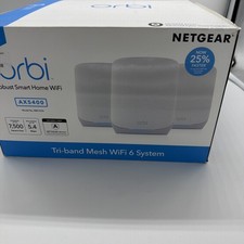 Netgear Orbi Tri-Band Mesh Wifi 6 System AX5400 RBK763S 3 Pack 7500 sq ft