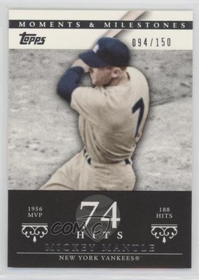 2007 Moments & Milestones /150 Mickey Mantle (1956 AL MVP 188 Hits) #165 HOF 1d1