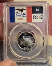 2004-S silver Proof Iowa 25c statehood quarter PCGS PR69 DCAM (flag label)