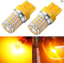 7443 Amber LED Turn Signal Light Bulbs Super Bright 3014 7 Color: Amber Yellow