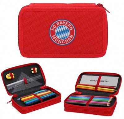 FC Bayern München Doppeletui ROT gefüllt Federmappe FCB