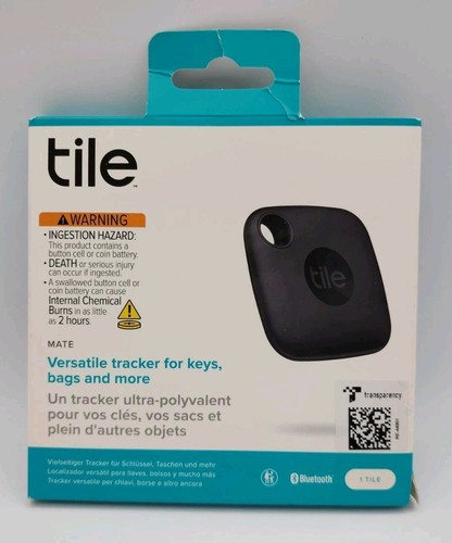 Tile Mate Black Bluetooth Keys & Item Locator Versatile Tracker - Zdjęcie 2 z 6
