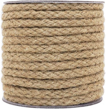 Tenn Well 8Mm Jute Rope, 52 Feet Braided Jute Cord Thick Twine Rope for Crafting