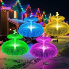 Solar Jellyfish Light Outdoor Garden Lights Waterproof Solar 7 Color Changing...