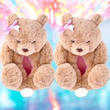 Teddy Bear Slippers NEW Plush 3D Bear Cozy Size 5 / 6 Toddler Girls Kawaii