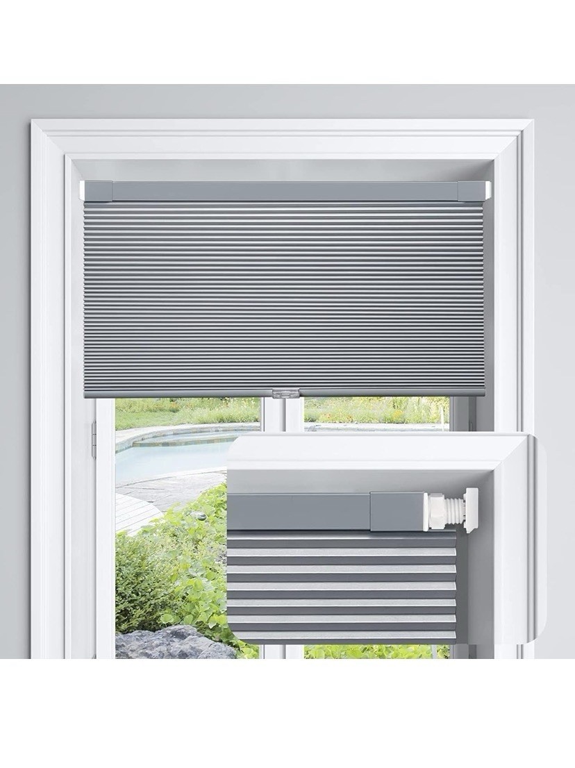 No Tools No Drill Blackout Honeycomb Shade...