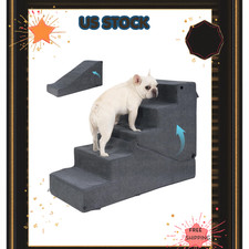 5-Step Dog Stairs and Ramp for Small Dogs and Cats, Pet Steps for High Bed