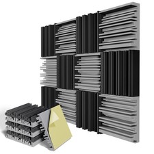 12 Pack Self-Adhesive Sound Proof Foam Panels,12 X 12 X 2 inches Acoustic Foa...