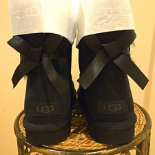 UGG Mini Bailey Bow II Black Women's US 6 MSRP 185 