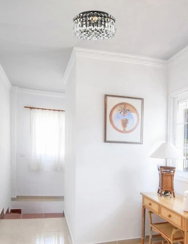 Elegant Lighting V2030F12/RC Maxime 4 Light 12"W Flush Mount Drum - Chrome - Picture 2 of 12