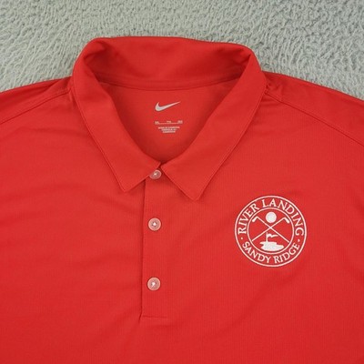 Nike Golf Polo Shirt Mens 2XL Red River Landing Sandy Ridge Performance Golf