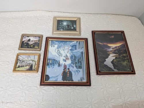 Harry Potter Gallery Wall Set | 5 Framed Art Prints | Vintage Style Decor
