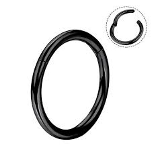 Segmento Clicker Negro Septum Piercing Nariz Nostril Piercing Oreja