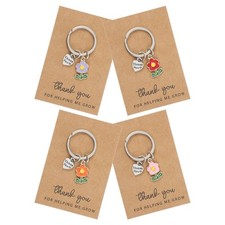 Nogeqi 4Pcs Teacher Keychain, Appreciation Keychain Small, Multicolor