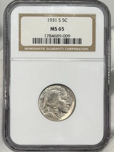 1931-S 5c Buffalo Nickel PCGS MS65 Indian Head Five Cent San Francisco Coin