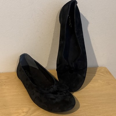 Vionic Tilly Women's Black Suede Ballet Flats Comfort Shoes Sz 11